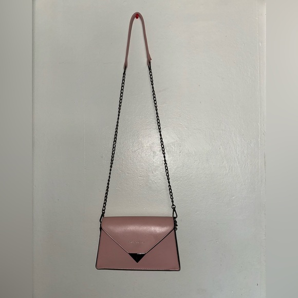 Pink Crossbody Bag with Chain Strap - Picture 7 of 8